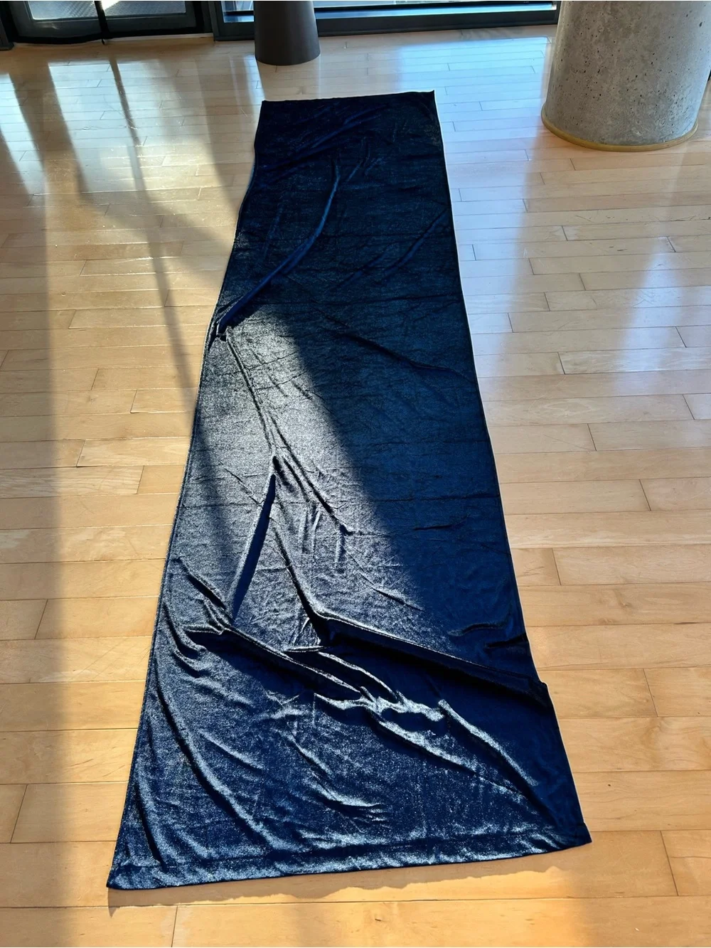 Navy Velvet Midi Skirt - Women's Classic Style